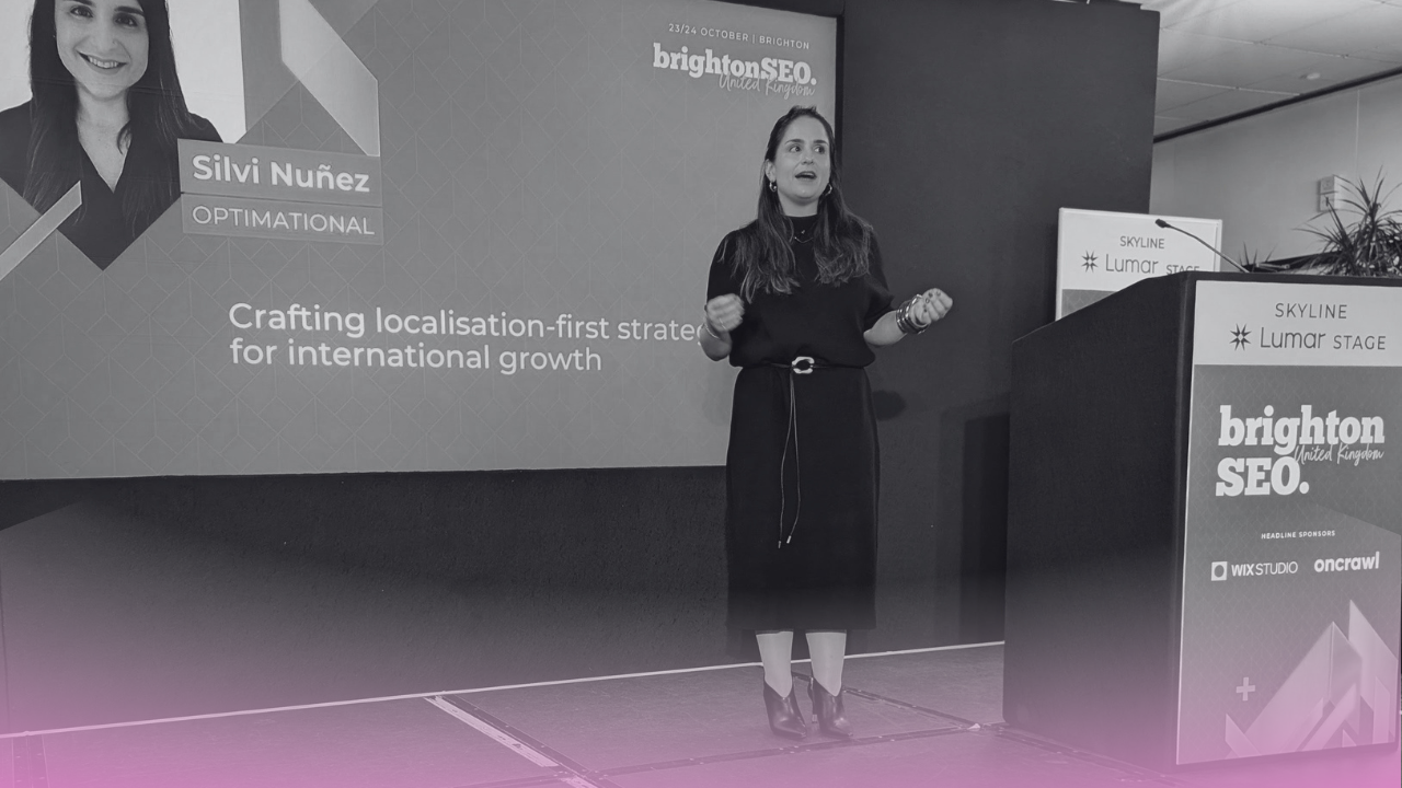 Silvi Nuñez speaking at Brighton SEO 2026